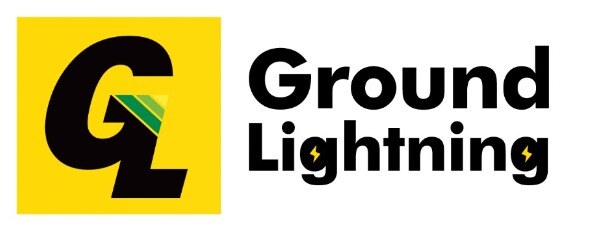 Logo ground lightning, cemento conductivo, pararrayos desionizantes